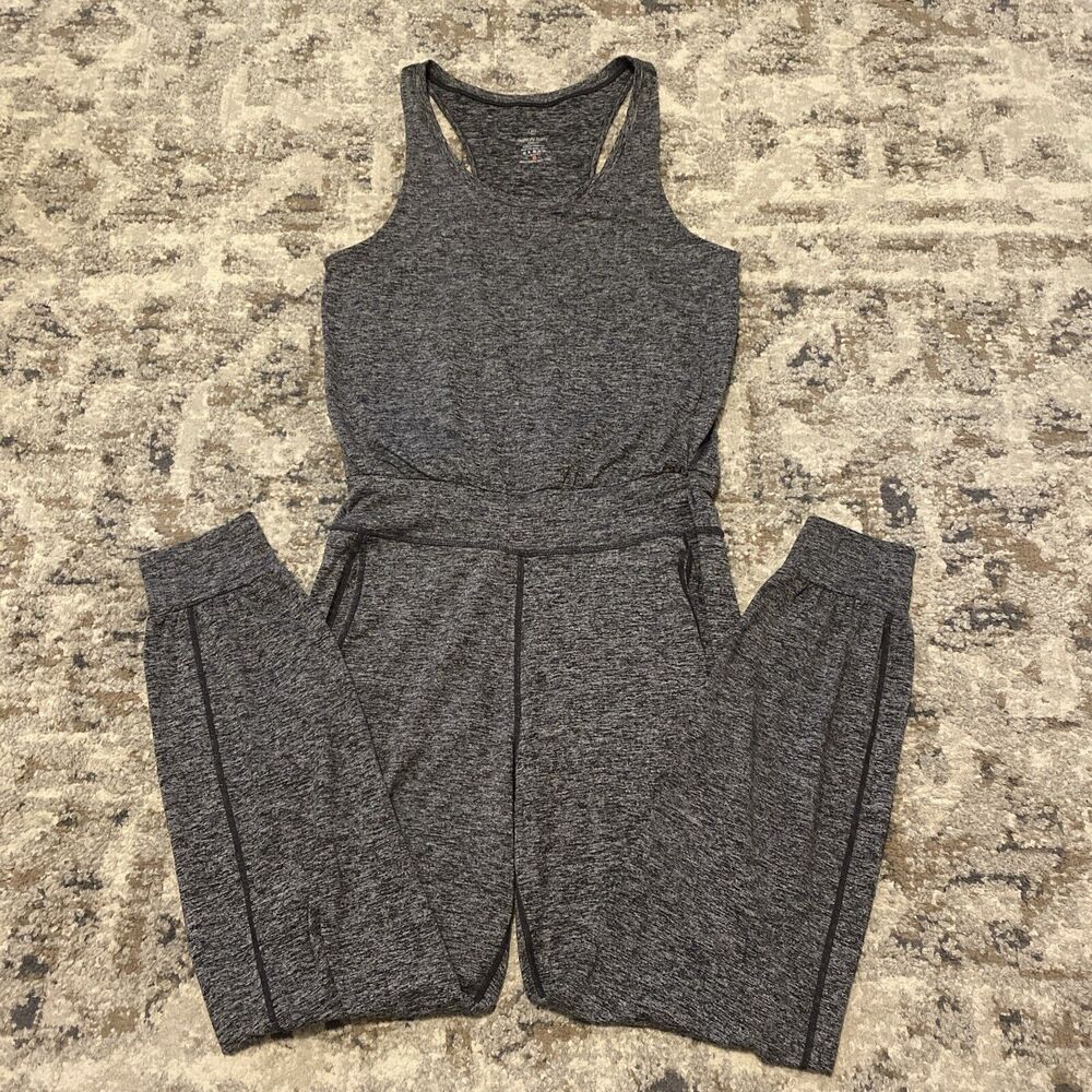 Sweaty Betty Jumpsuit Size Medium Womens Heather Gray Sleeveless Romper Knit